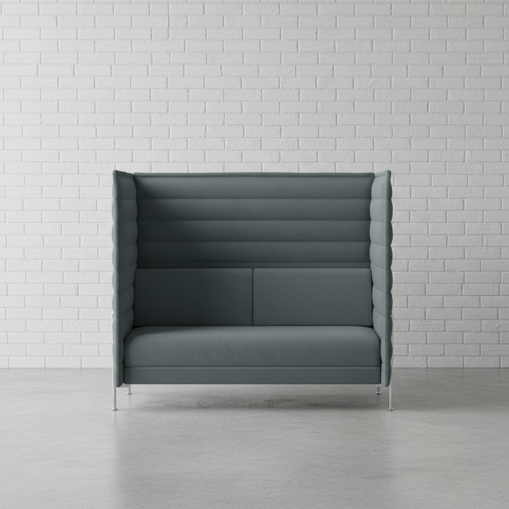 Vitra Alcove Highback Sofa 2-Sitzer Grau / Blau