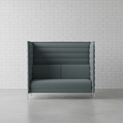 Vitra Alcove Highback Sofa 2-Sitzer Grau / Blau
