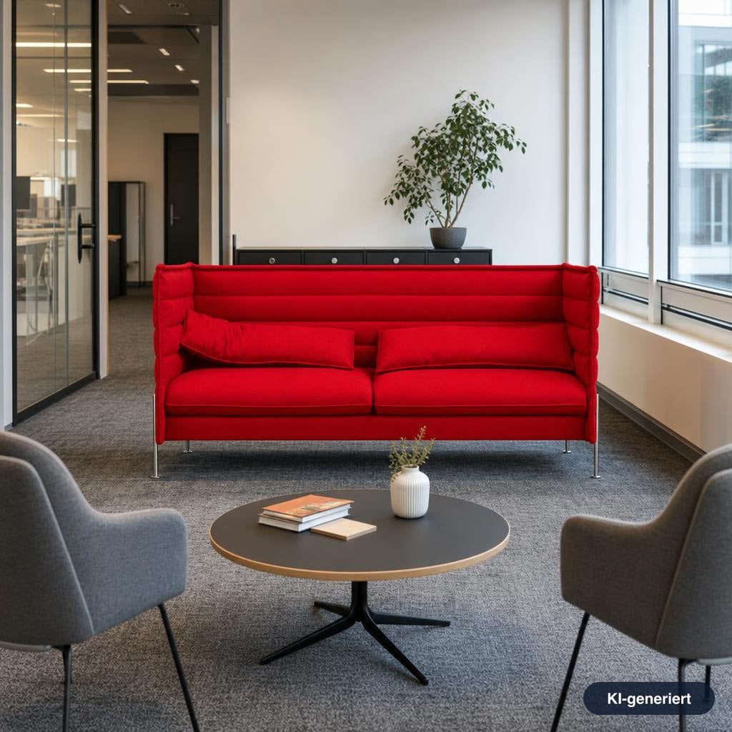 Vitra Alcove Lowback 3-Sitzer Sofa rot