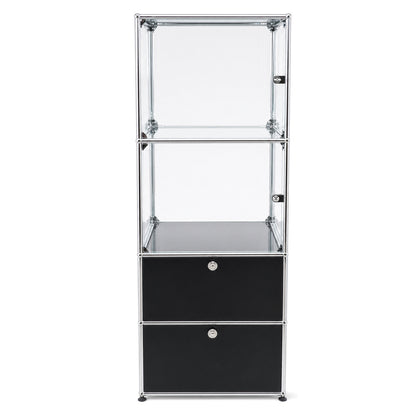 USM Haller Vitrine 1x4 schwarz