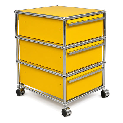 USM Haller Rollcontainer gelb (3 Auszüge)