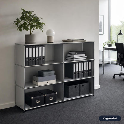 USM Haller Highboard 2x3 Mattsilber