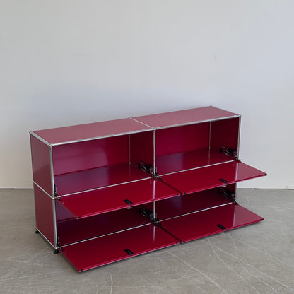 USM Haller Sideboard 2x2 Rubinrot 4 Klappen