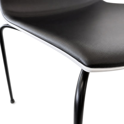Arper Catifa 46 Leder schwarz/weiß (Vierfuß)
