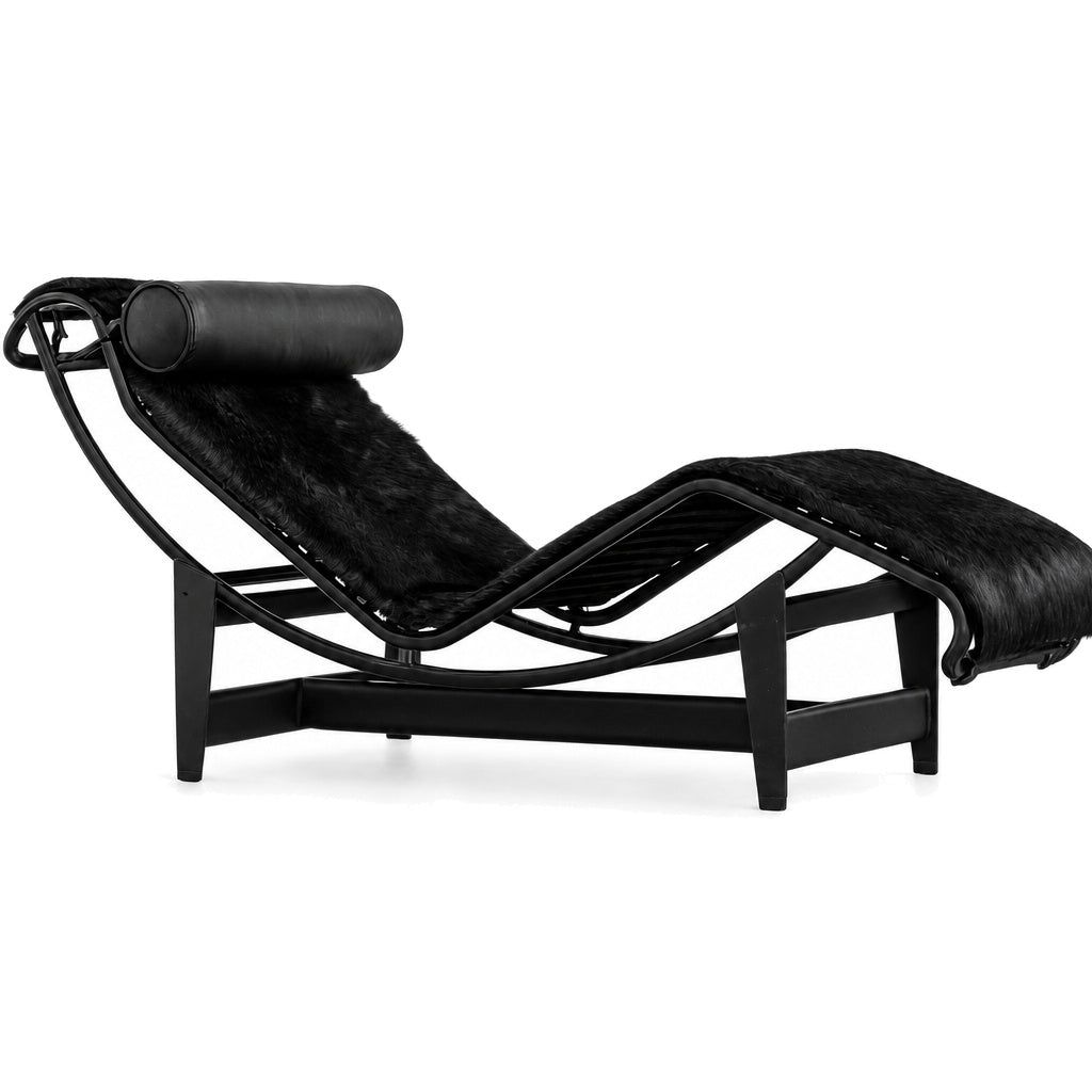 Cassina LC4 Chaiselongue Liege Fell schwarz