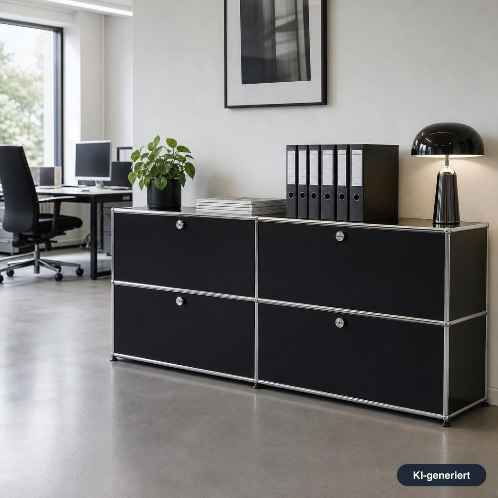 USM Haller Sideboard 2x2 Graphitschwarz