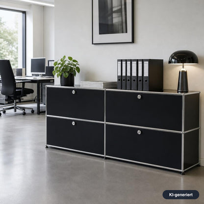 USM Haller Sideboard 2x2 Graphitschwarz
