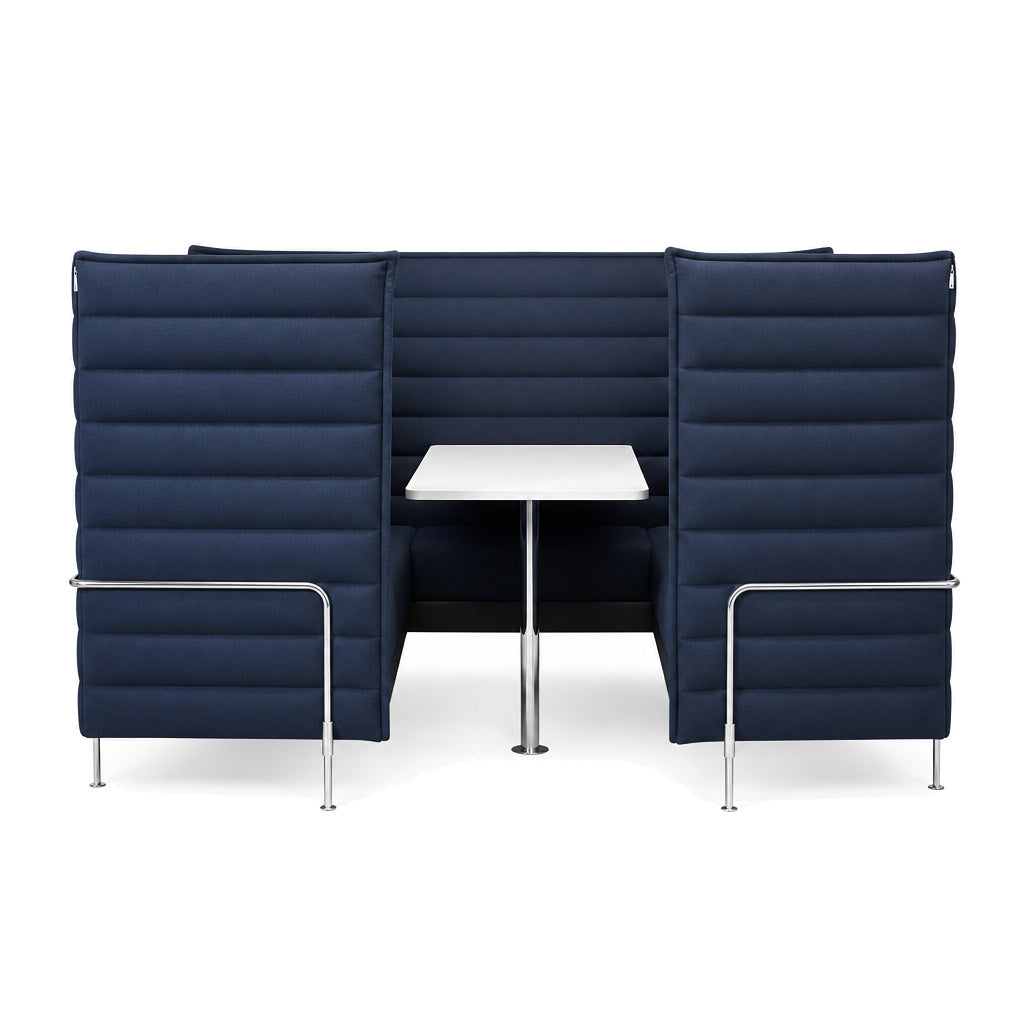 Vitra Alcove Cabin Highback 6-Sitzer mit Arbeitsplatte navy blau