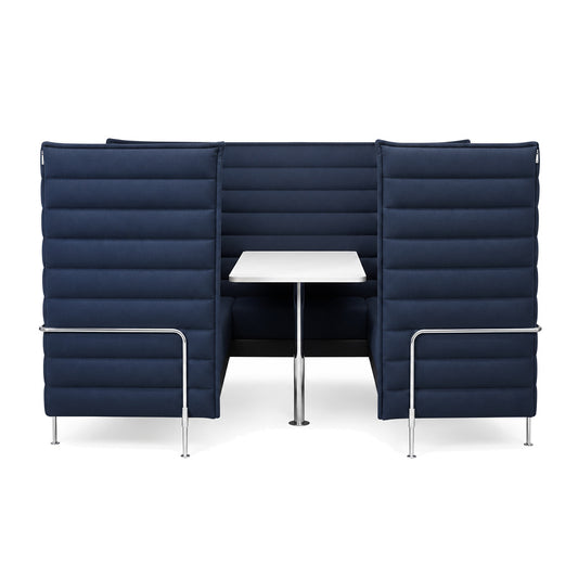 Vitra Alcove Cabin Highback 6-Sitzer mit Arbeitsplatte navy blau