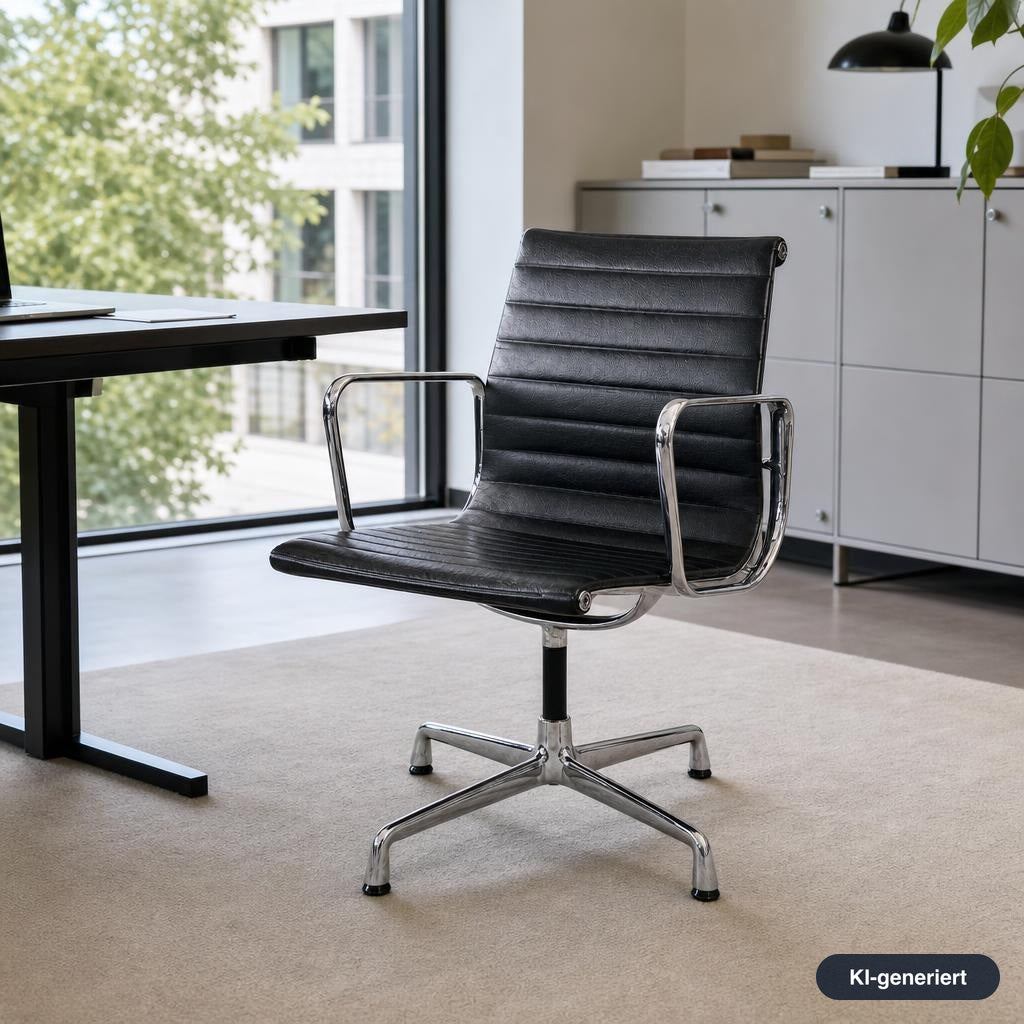 Vitra EA 108 Leder schwarz