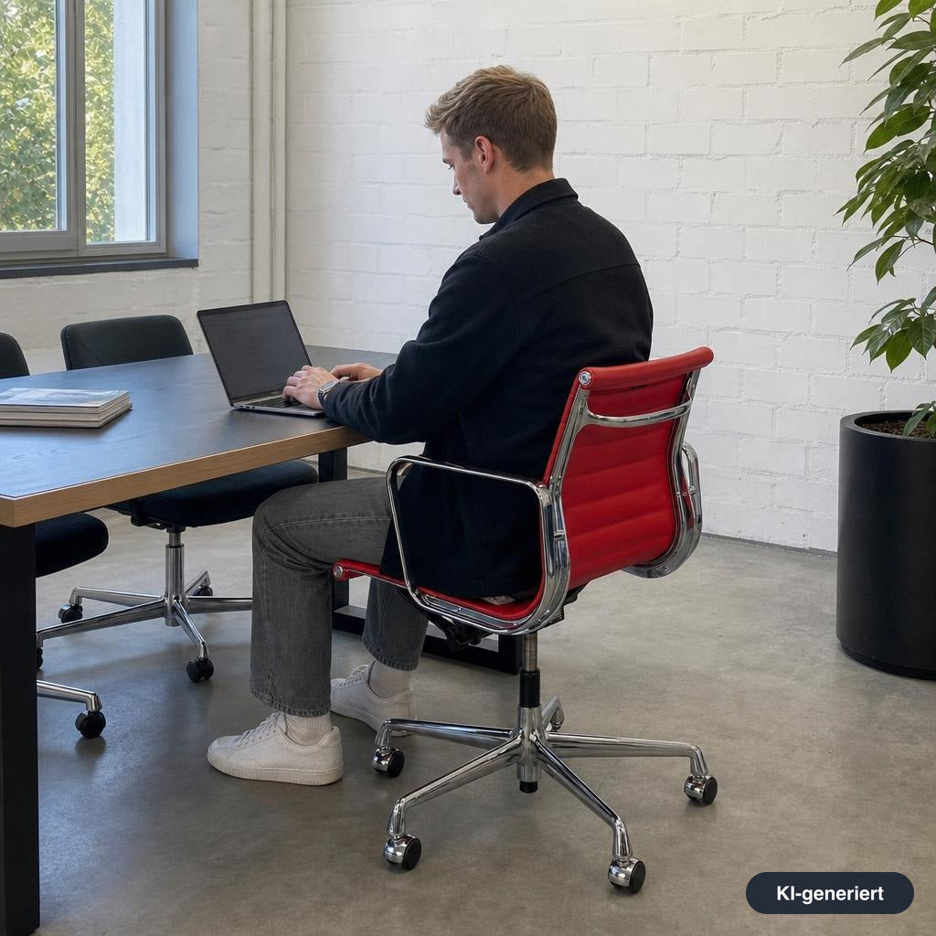Vitra EA 117 Leder rot Chrom