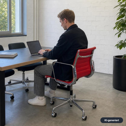 Vitra EA 117 Leder rot Chrom