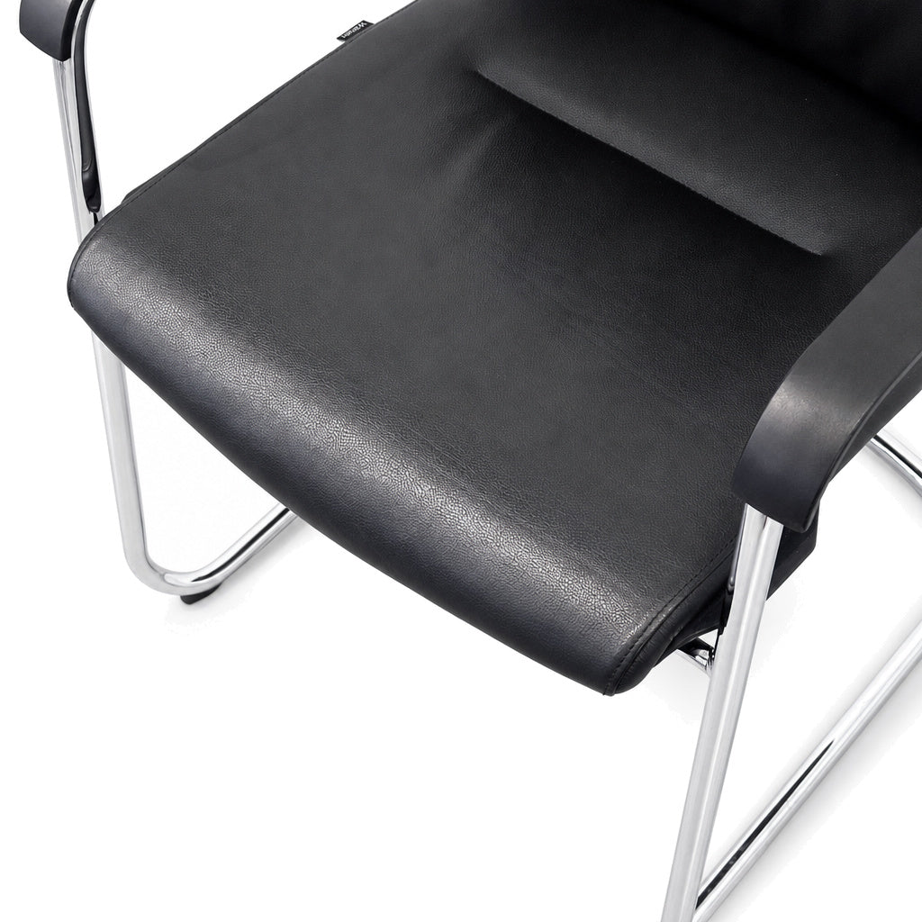 Wilkhahn ON 178/71 Freischwinger Leder schwarz