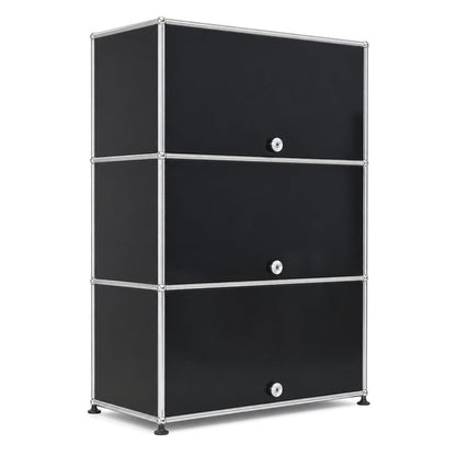 USM Haller Highboard 1x3 Schwarz (Lochrückwand)