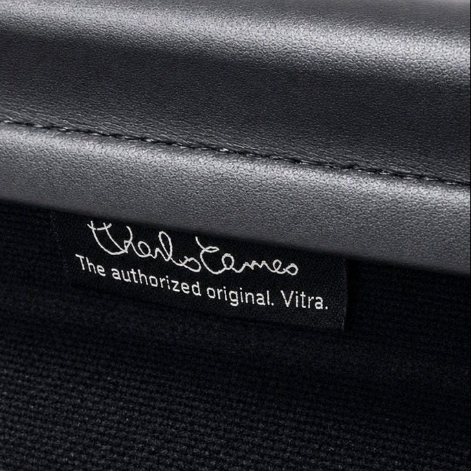 Vitra EA 108 Leder schwarz (Alu poliert)