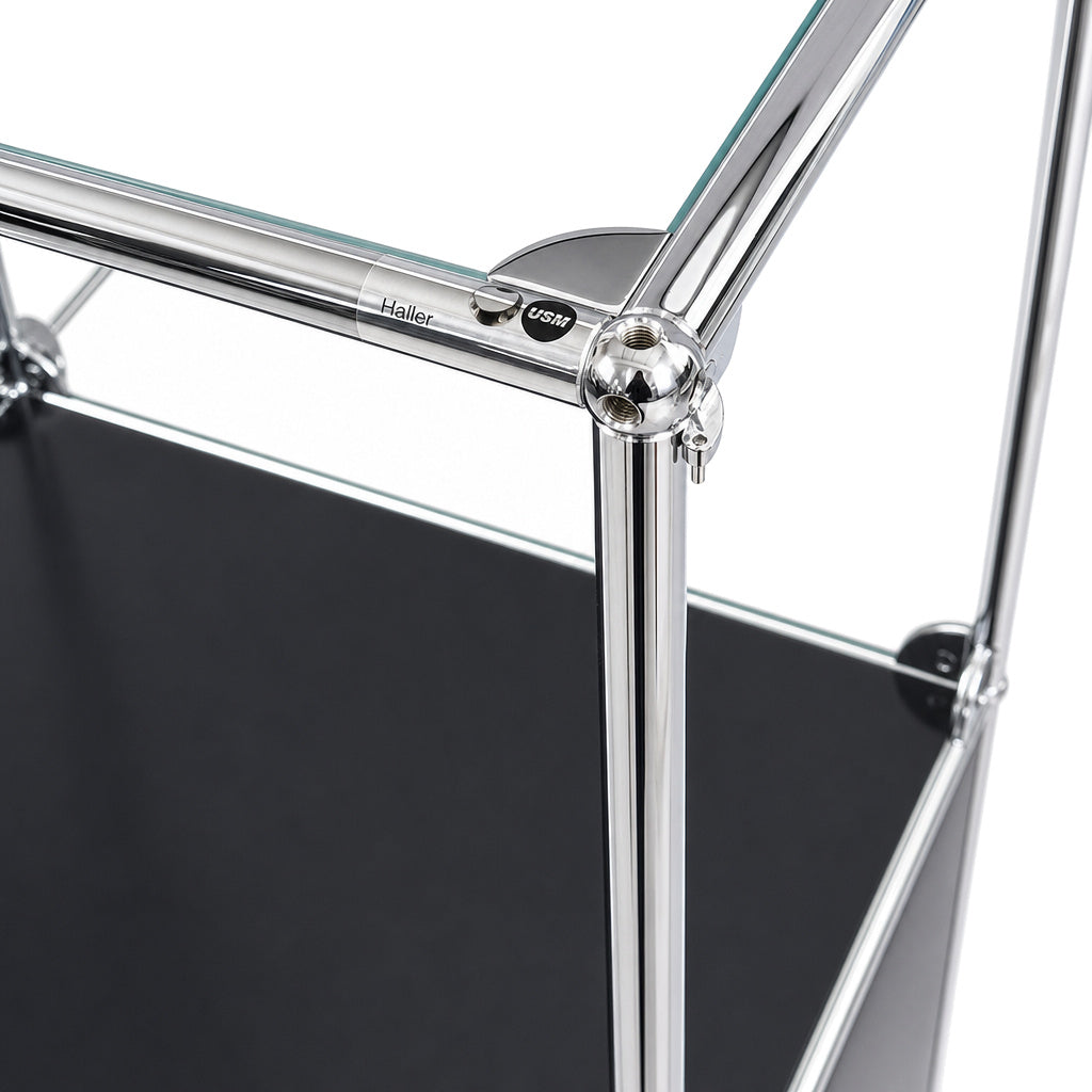 USM Haller Vitrine 2x2 schwarz mit Glas