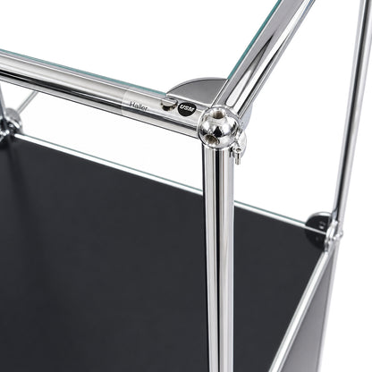 USM Haller Vitrine 2x2 schwarz mit Glas