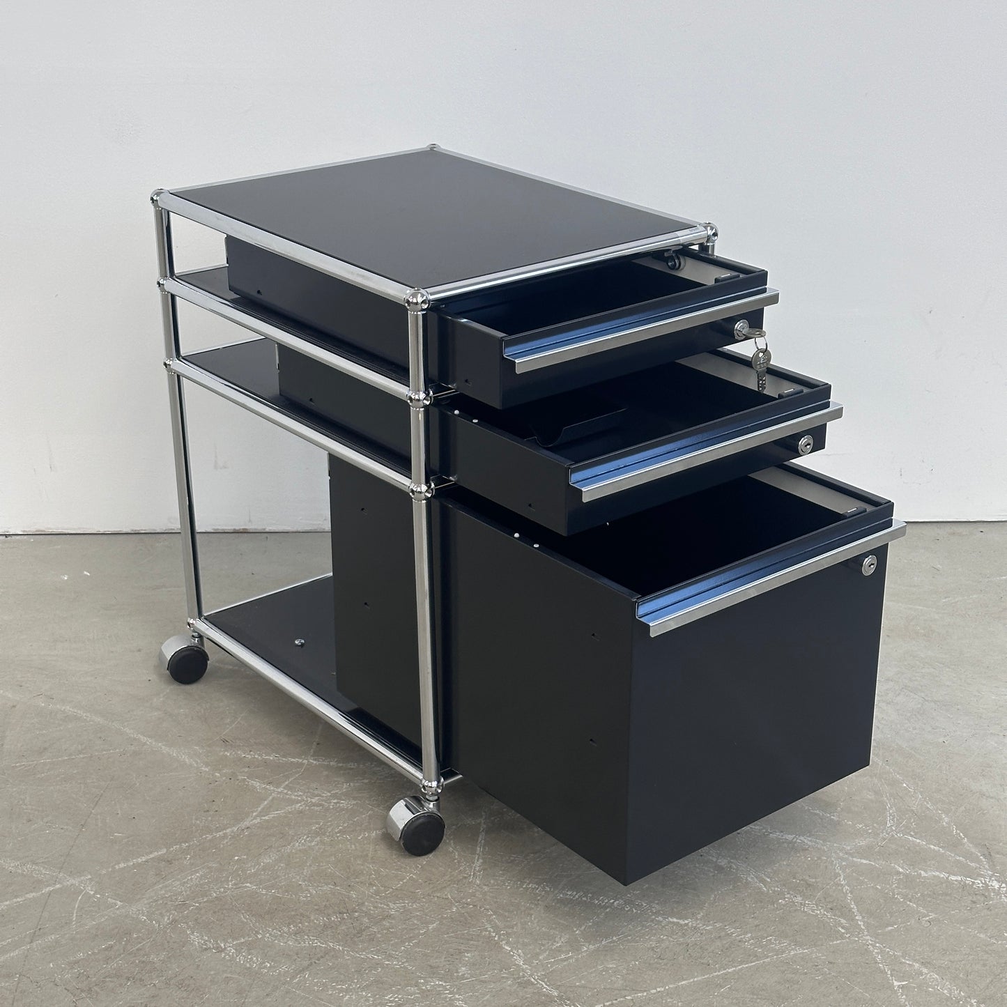 USM Haller Rollcontainer 3 Auszüge schwarz (abschließbar)