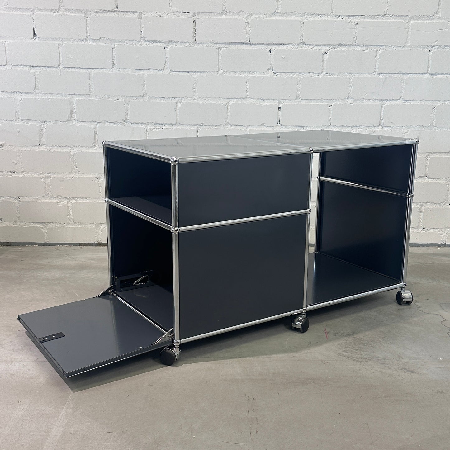 Technikmöbel anthrazit 1 Klappe seitlich 100x500x550+80mm