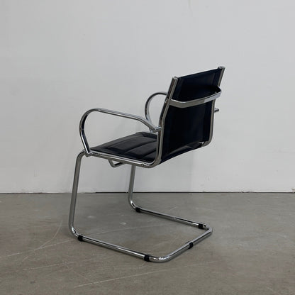 PAKET: 4x Besucherstuhl Leder Chrom [AKTION -50%]