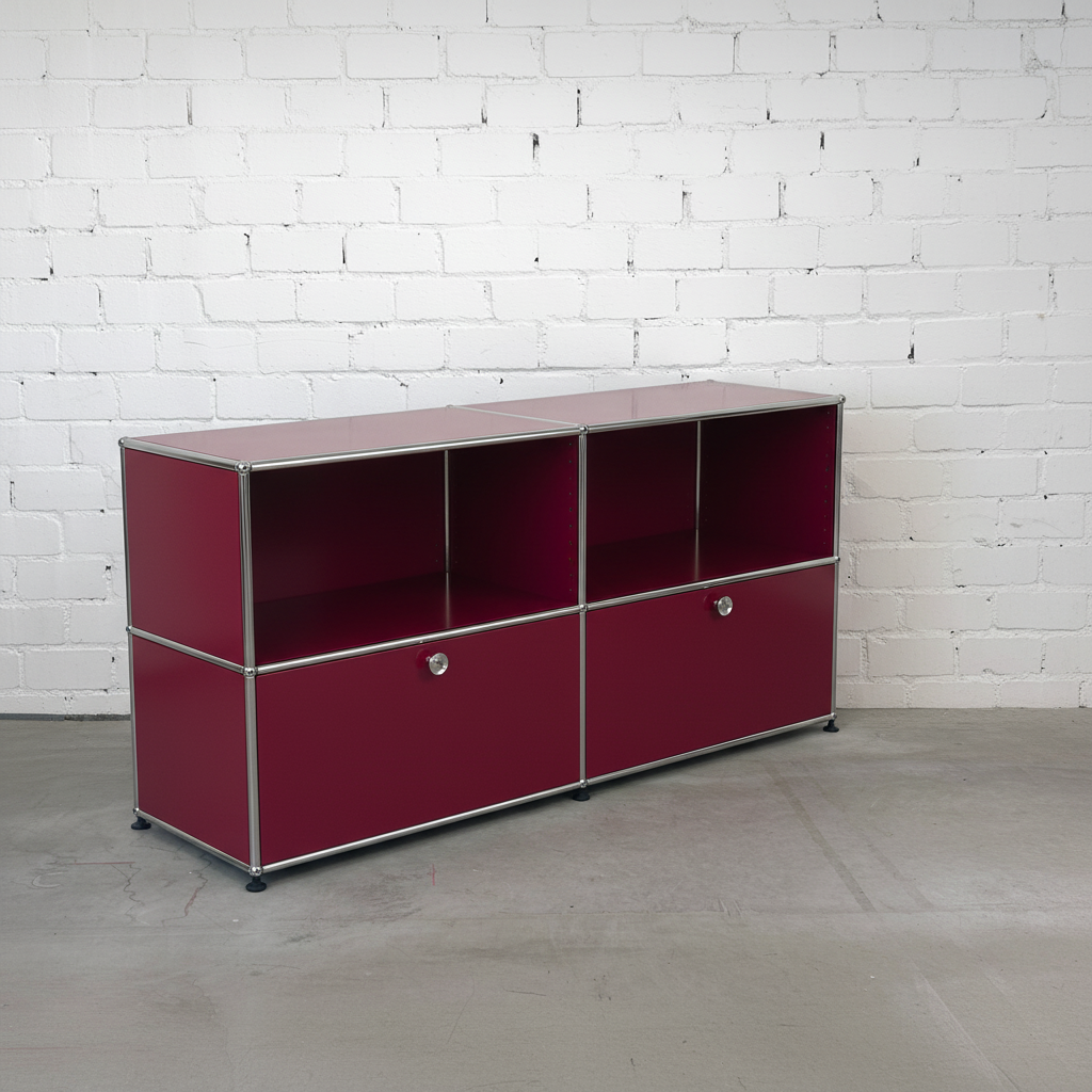 USM Haller Sideboard 2x2 Rubinrot 2 Klappen