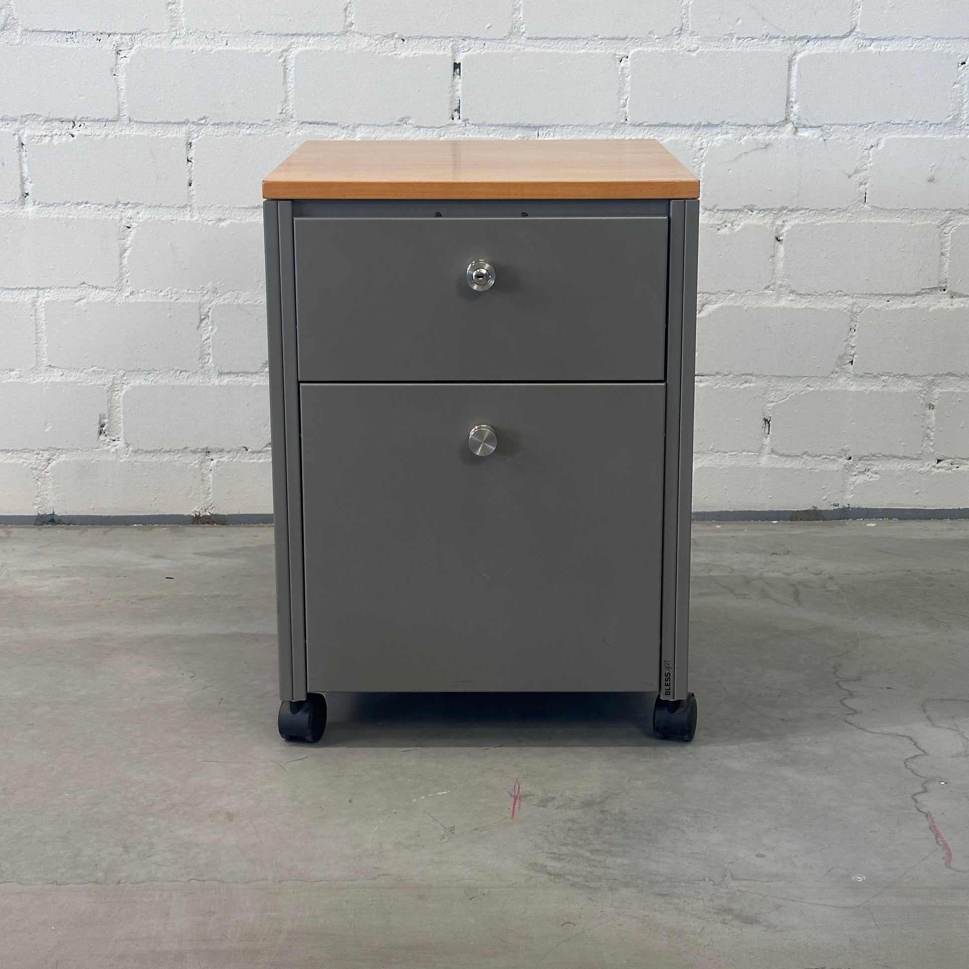 Rollcontainer Silber/Holz 2 [AKTION -100€]