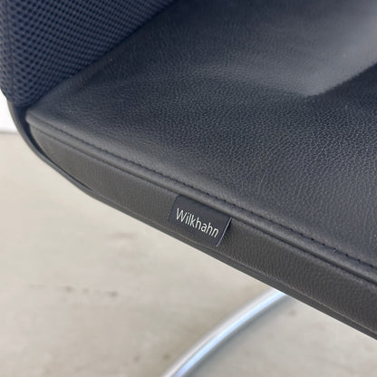 Wilkhahn ON 178/71 Freischwinger Netz / Leder schwarz