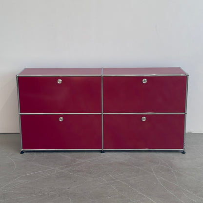 USM Haller Sideboard 2x2 Rubinrot 4 Klappen