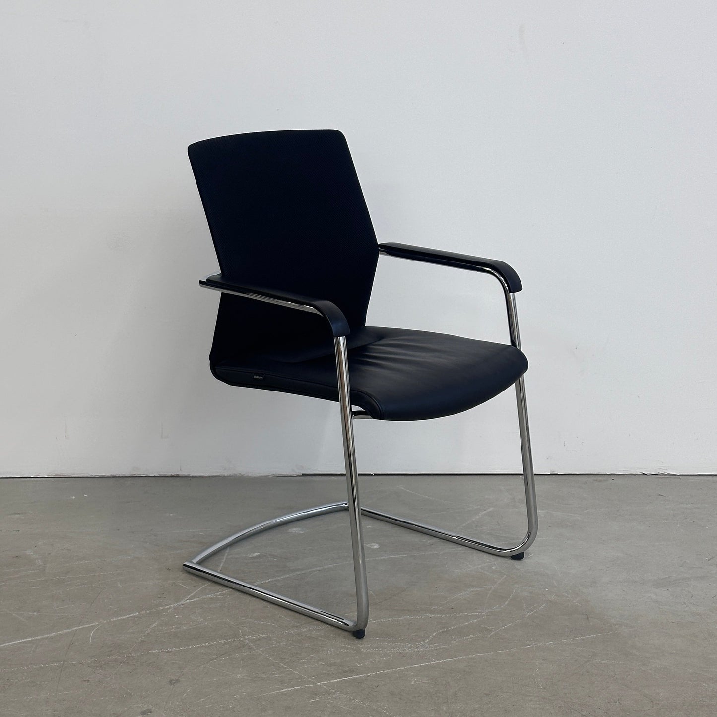 Wilkhahn ON 178/71 Freischwinger Netz / Leder schwarz