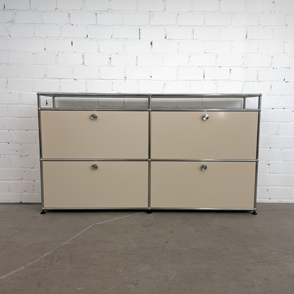 USM Haller Sideboard 2x2 mit 10cm Aufsatz beige