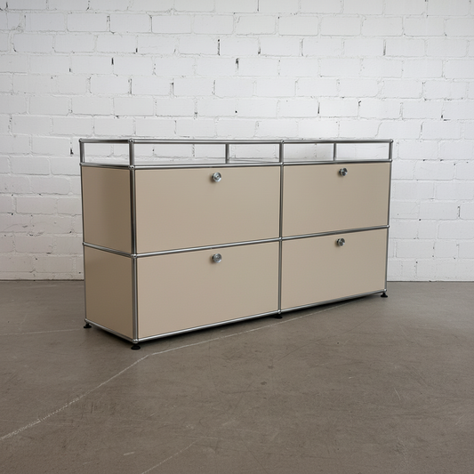 USM Haller Sideboard 2x2 mit 10cm Aufsatz beige