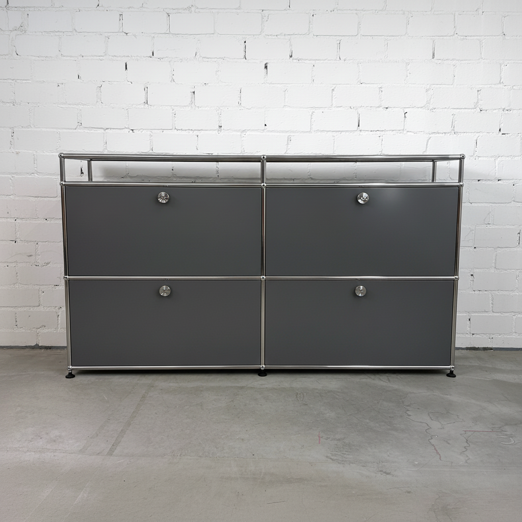 USM Haller Sideboard 2x2 mit 10cm Aufsatz anthrazit