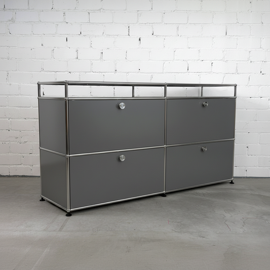 USM Haller Sideboard 2x2 mit 10cm Aufsatz anthrazit