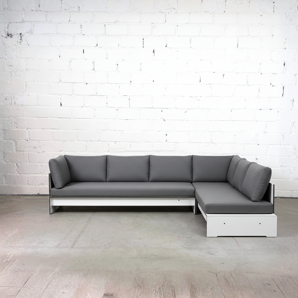 Conmoto RIVA Lounge Kombination E HPL weiß + Kissenset anthrazit [NEUWARE]