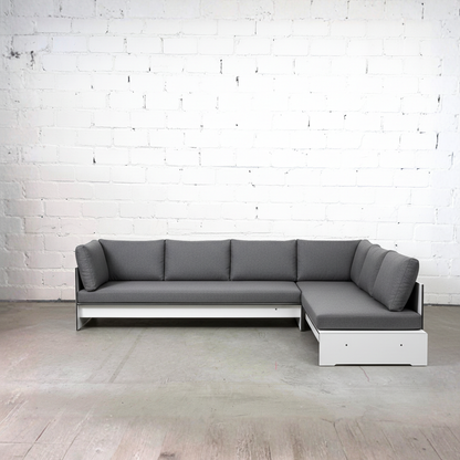 Conmoto RIVA Lounge Kombination E HPL weiß + Kissenset anthrazit [NEUWARE]