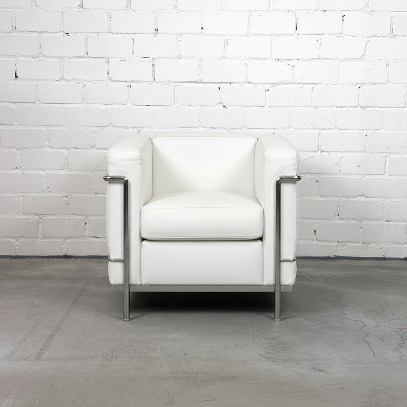 Cassina LC2 Sessel Leder weiß [NEUWARE]