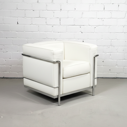 Cassina LC2 Sessel Leder weiß [NEUWARE]
