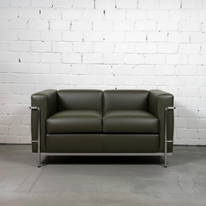 Cassina LC2 2-Sitzer Leder olivgrün [NEUWARE]