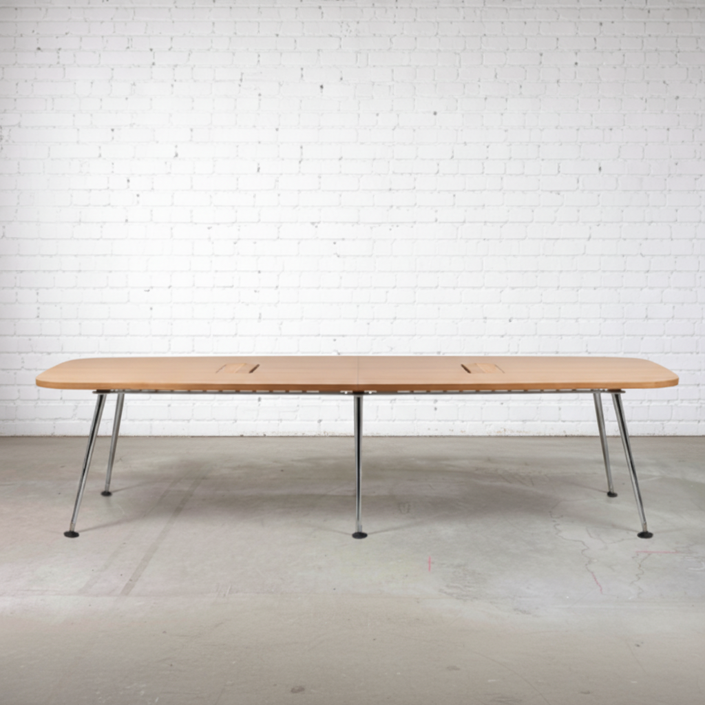 Vitra Medamorph Konferenztisch mit Mediakit 370x130 Holz