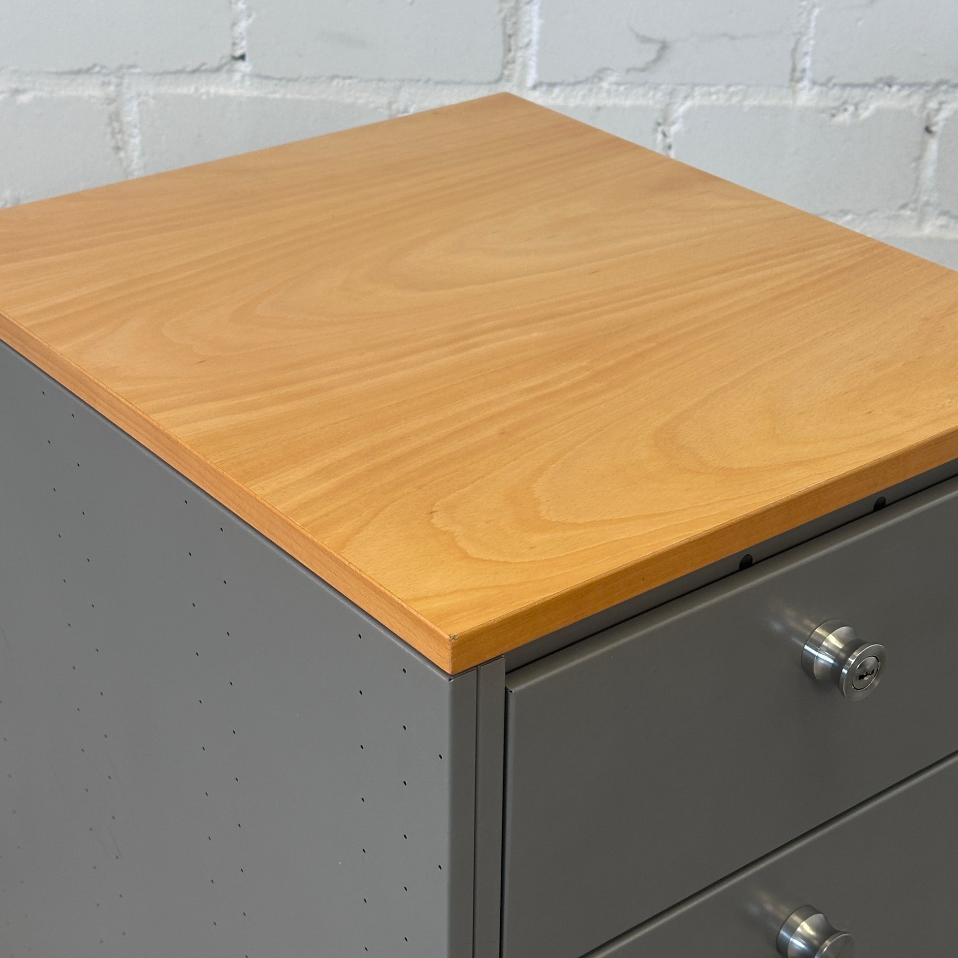 Rollcontainer Silber/Holz 2 [AKTION -100€]