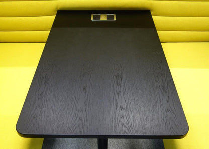 Vitra Alcove Cabin Highback mit Arbeitsplatte gelb