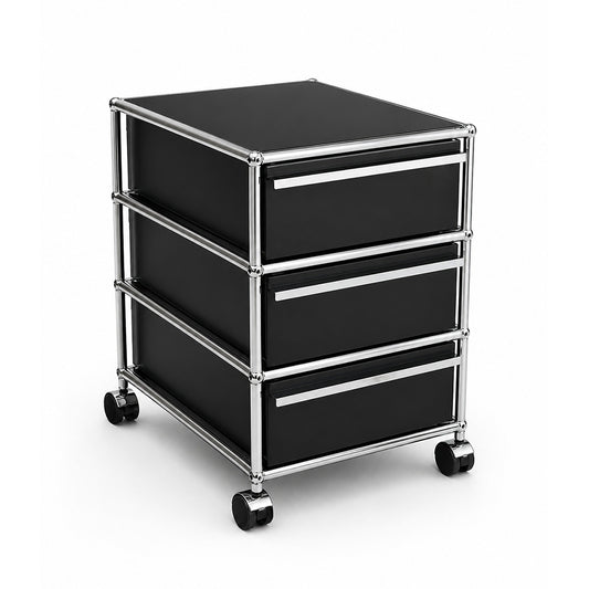 USM Haller Rollcontainer Schwarz 3 Auszüge