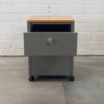 Rollcontainer Silber/Holz 2 [AKTION -100€]