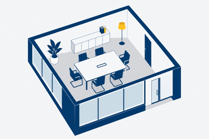 Illustration eines einzelnen Meetingraums